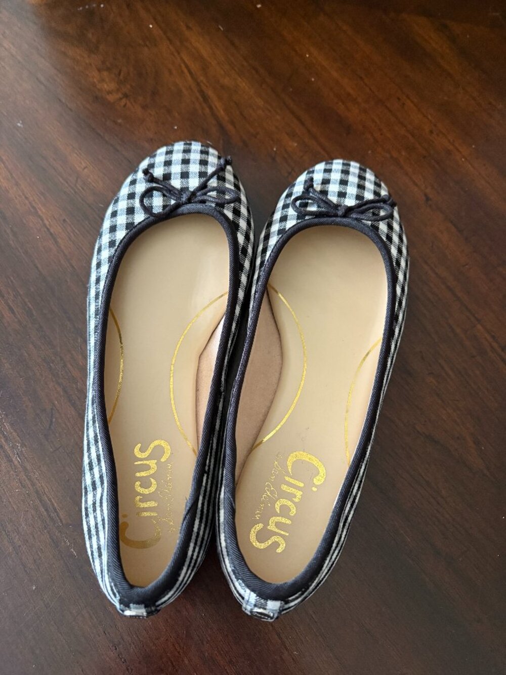 Circus by Sam Edelman Navy Gingham Ballet Shoes Size 6